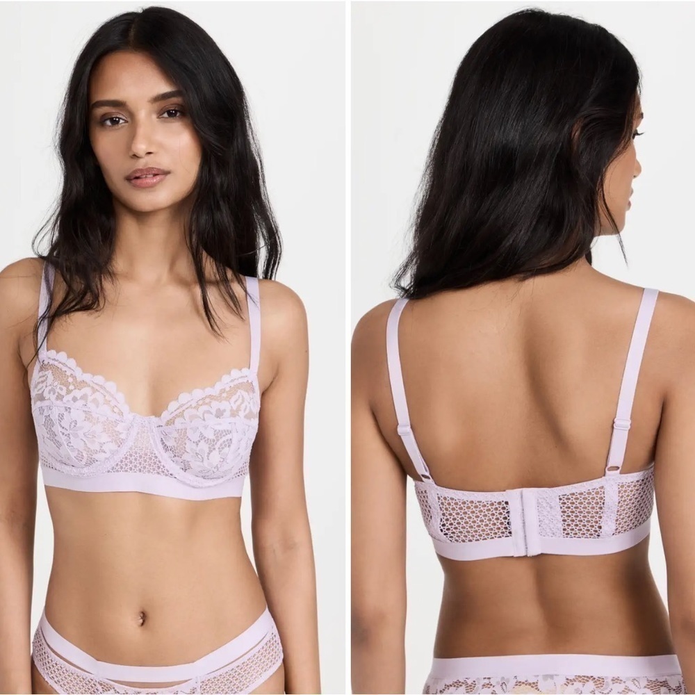 ELSE Petunia Underwired Full Cup Lace Bra 38B Lilac Lavender NWT
